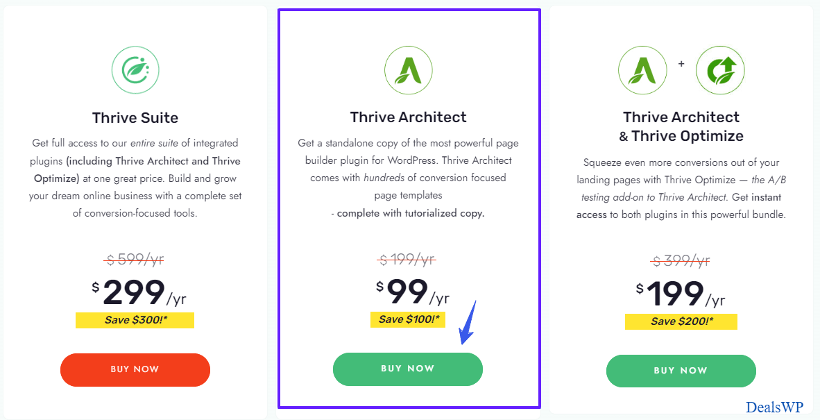 Thrive Architect Pricing