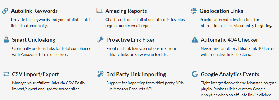 ThirstyAffiliates Features