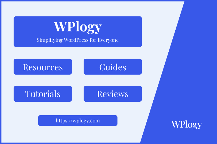 WPlogy banner with site features